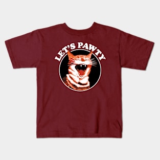 Let's Pawty | Funny Saying For cat Lovers Kids T-Shirt